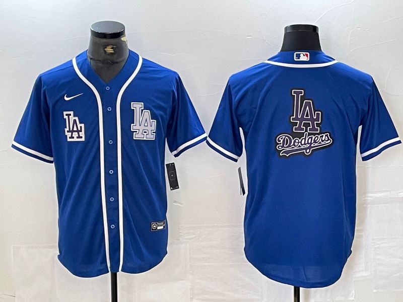 Men Los Angeles Dodgers Blank Blue Second generation joint name Nike 2024 MLB Jersey style 6